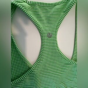 LULULEMON Green Checkered Bikini Top